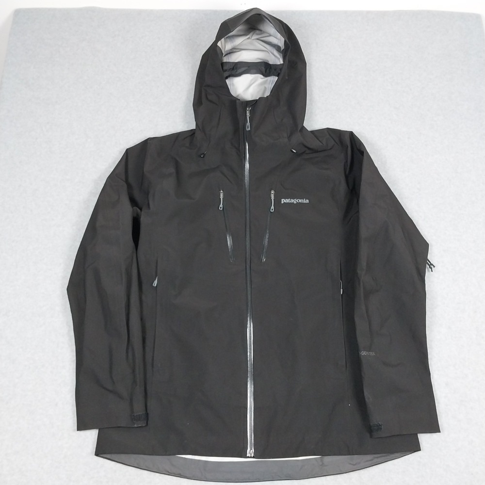 Patagonia Jacket Womens XL Black Triolet Goretex Waterproof Rain Recco Hiking